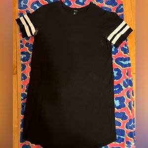 Black Striped T shirt Dress